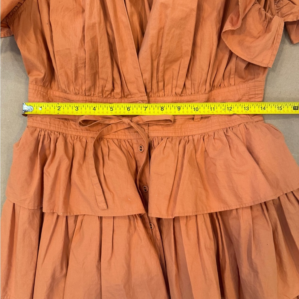 Ulla Johnson Terracotta Ruffled Mini Dress - Picture 7 of 9